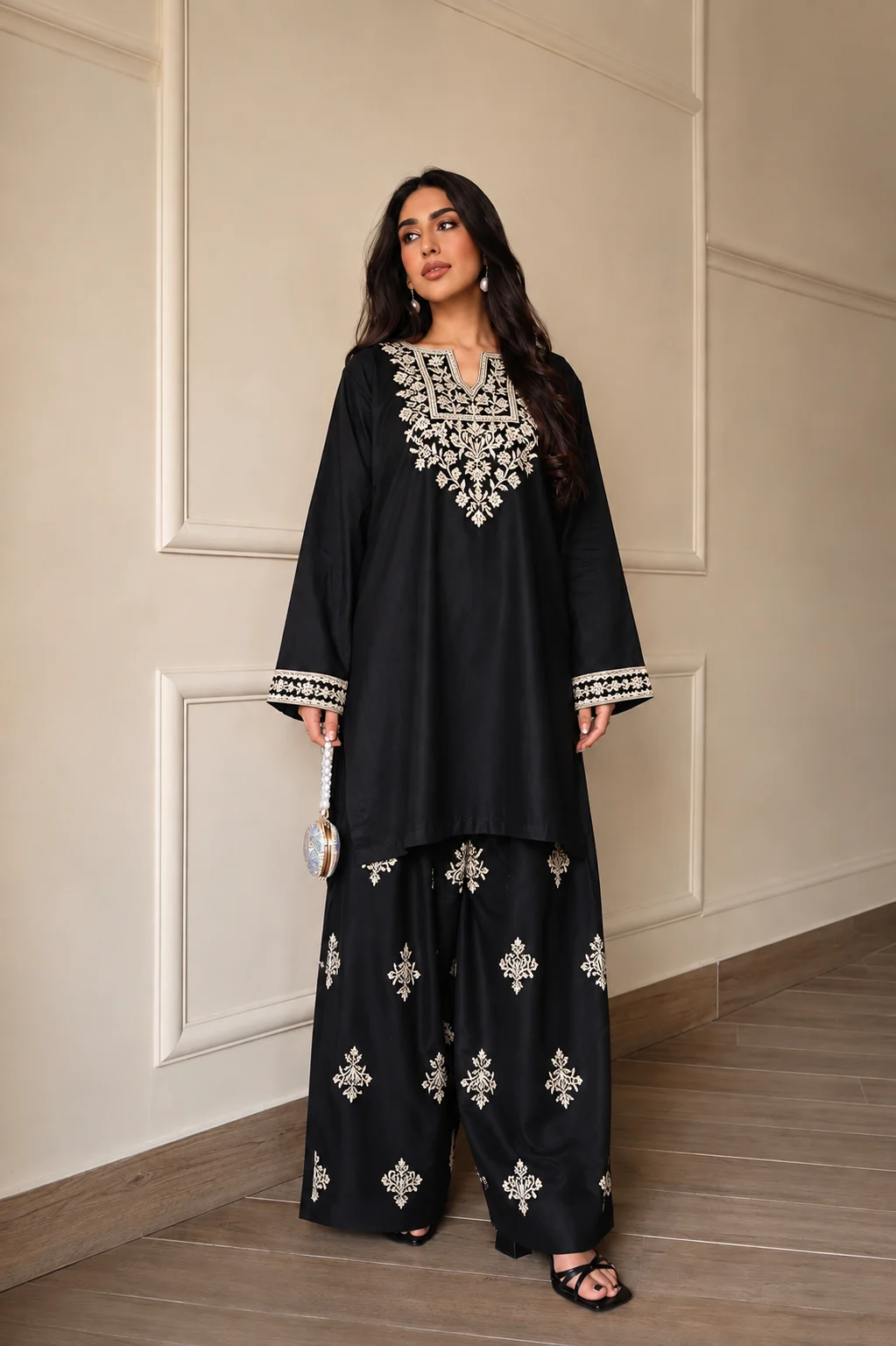 Elysian Noir – 2 Piece Embroidered Shalwar Kameez — view 1