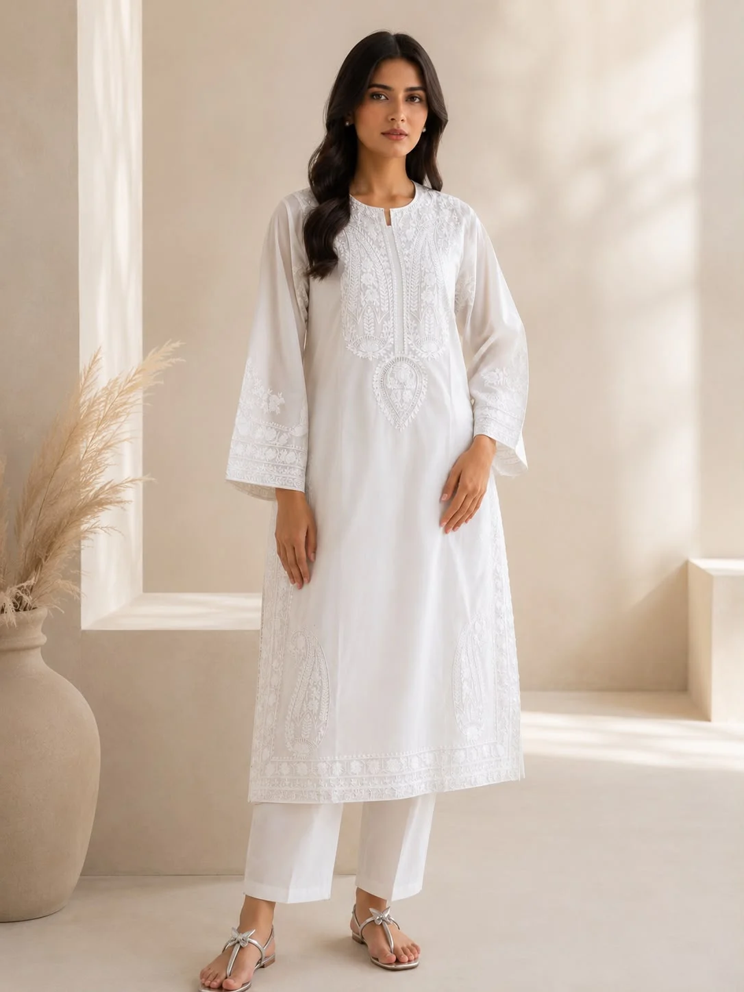 White Embroidered Lawn 2-Piece Suit – Alternate Front